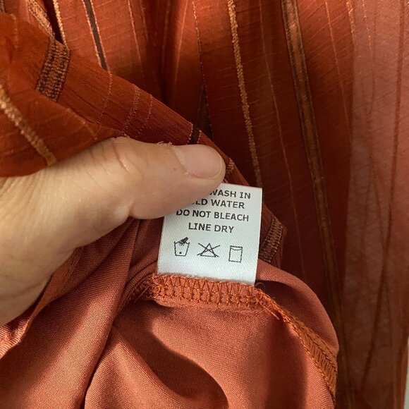 🦋 VICI Gabriela Tassel Tie Blouse Rust Boho Large - Picture 5 of 6